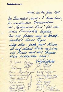 Spatenstich-Urkunde 1965